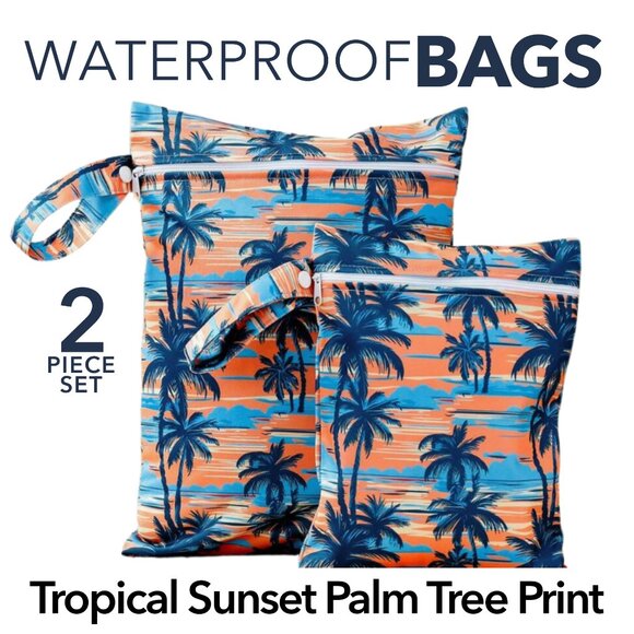 2 Piece Waterproof Bag Set - Sea Turtle OR Tropical Palm Tree - Picture 4 of 7